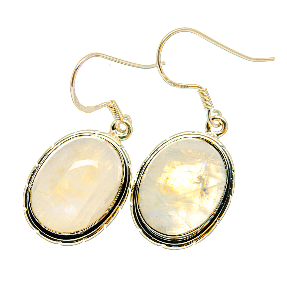 Rainbow Moonstone Earrings handcrafted by Anasilvercos - EARR420269