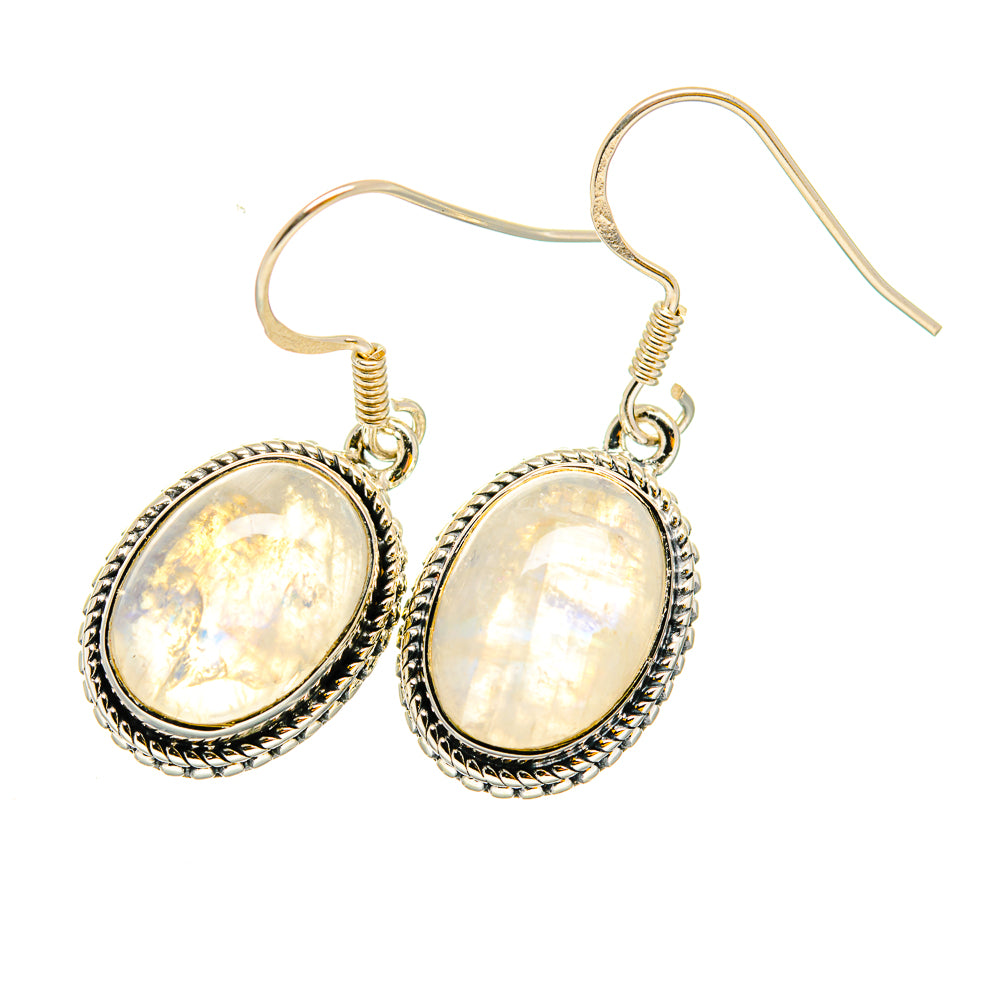 Rainbow Moonstone Earrings handcrafted by Anasilvercos - EARR420284