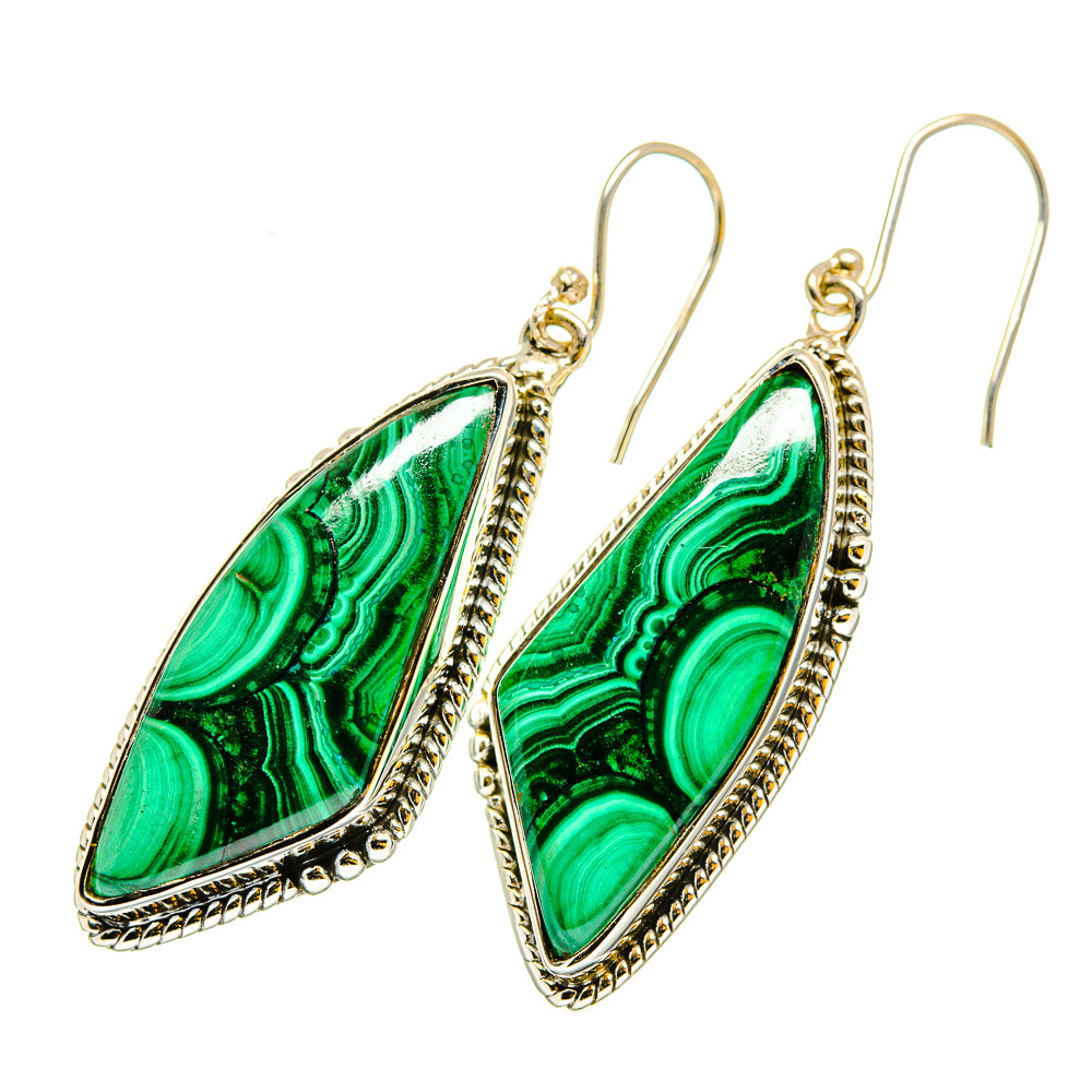 Malachite Earrings handcrafted by Anasilvercos - EARR420285
