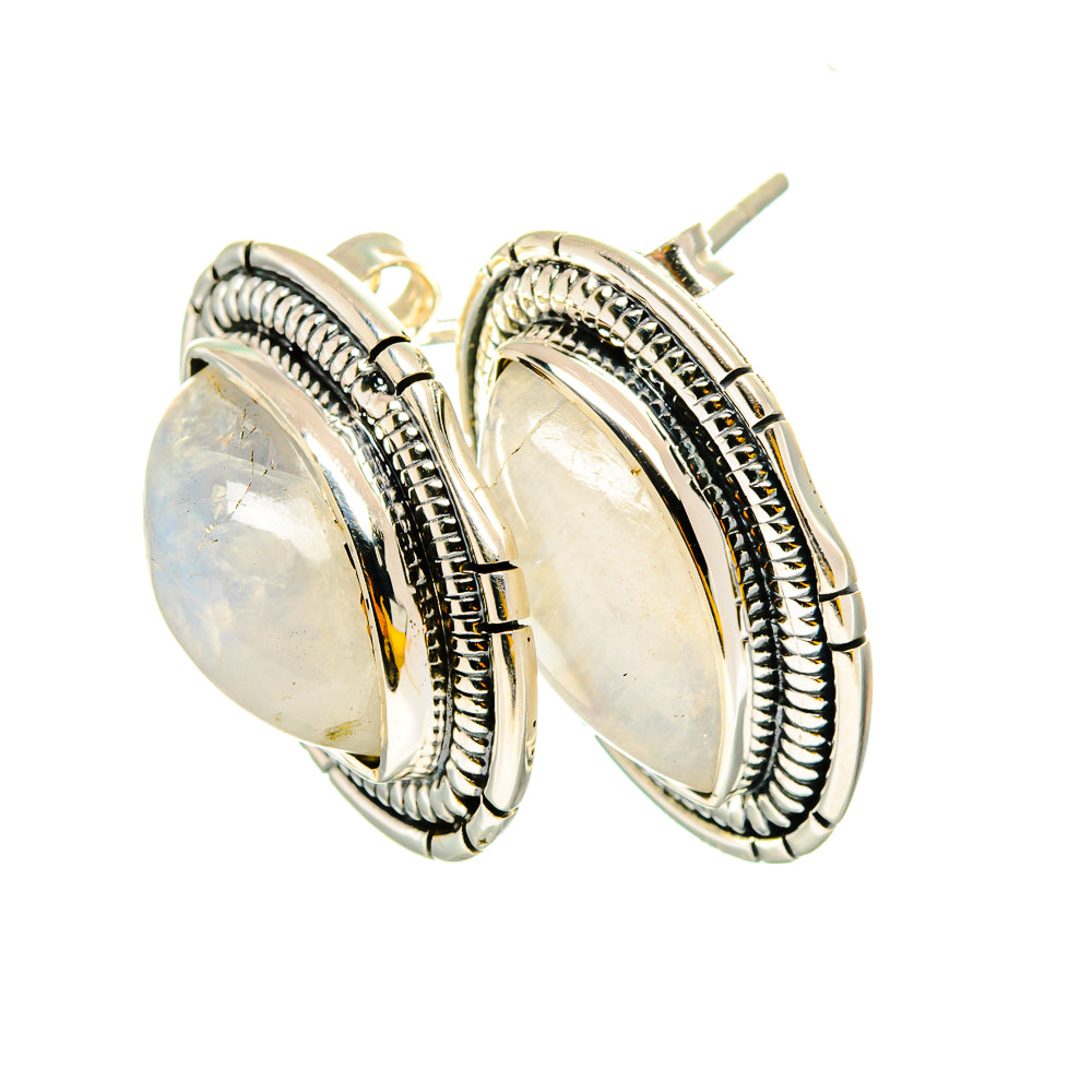 Rainbow Moonstone Earrings handcrafted by Anasilvercos - EARR420300