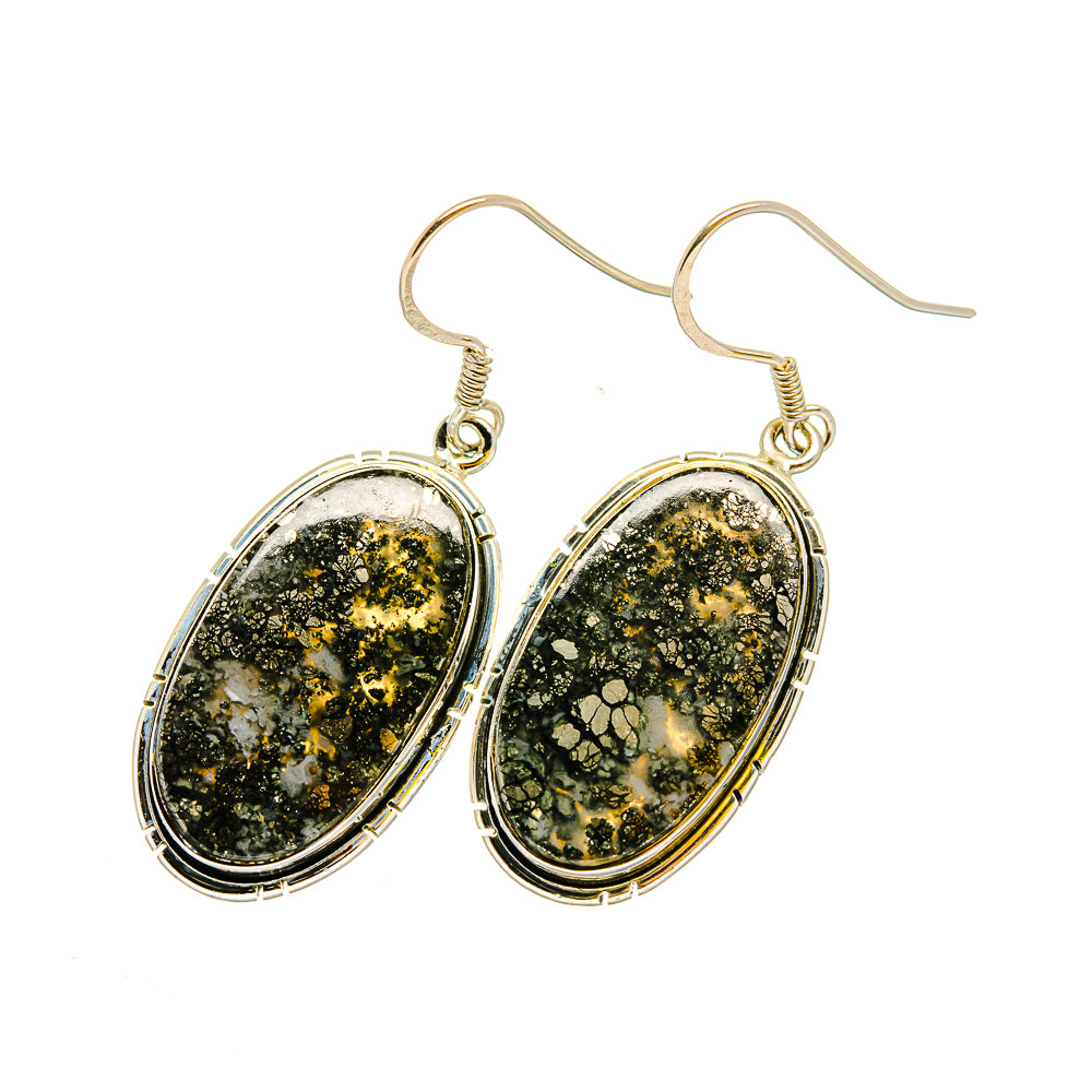 Pyrite Agate Earrings handcrafted by Anasilvercos - EARR420311 - Photo 2