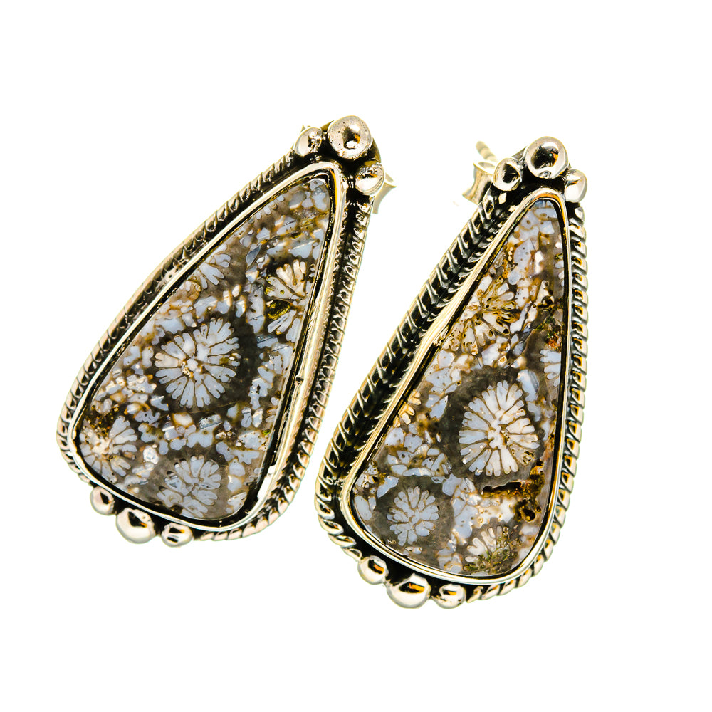 Fossil Coral Earrings handcrafted by Anasilvercos - EARR420312