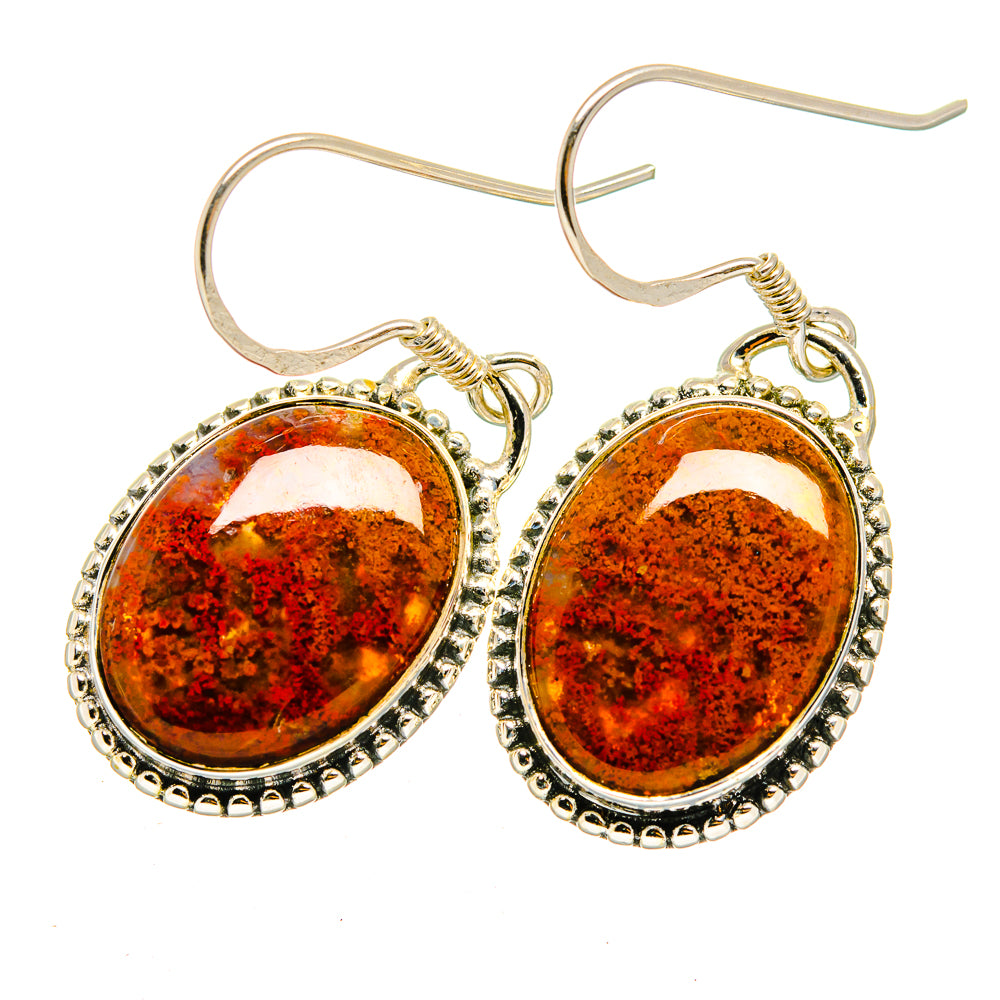 Indonesian Plume Agate Earrings handcrafted by Anasilvercos - EARR420328