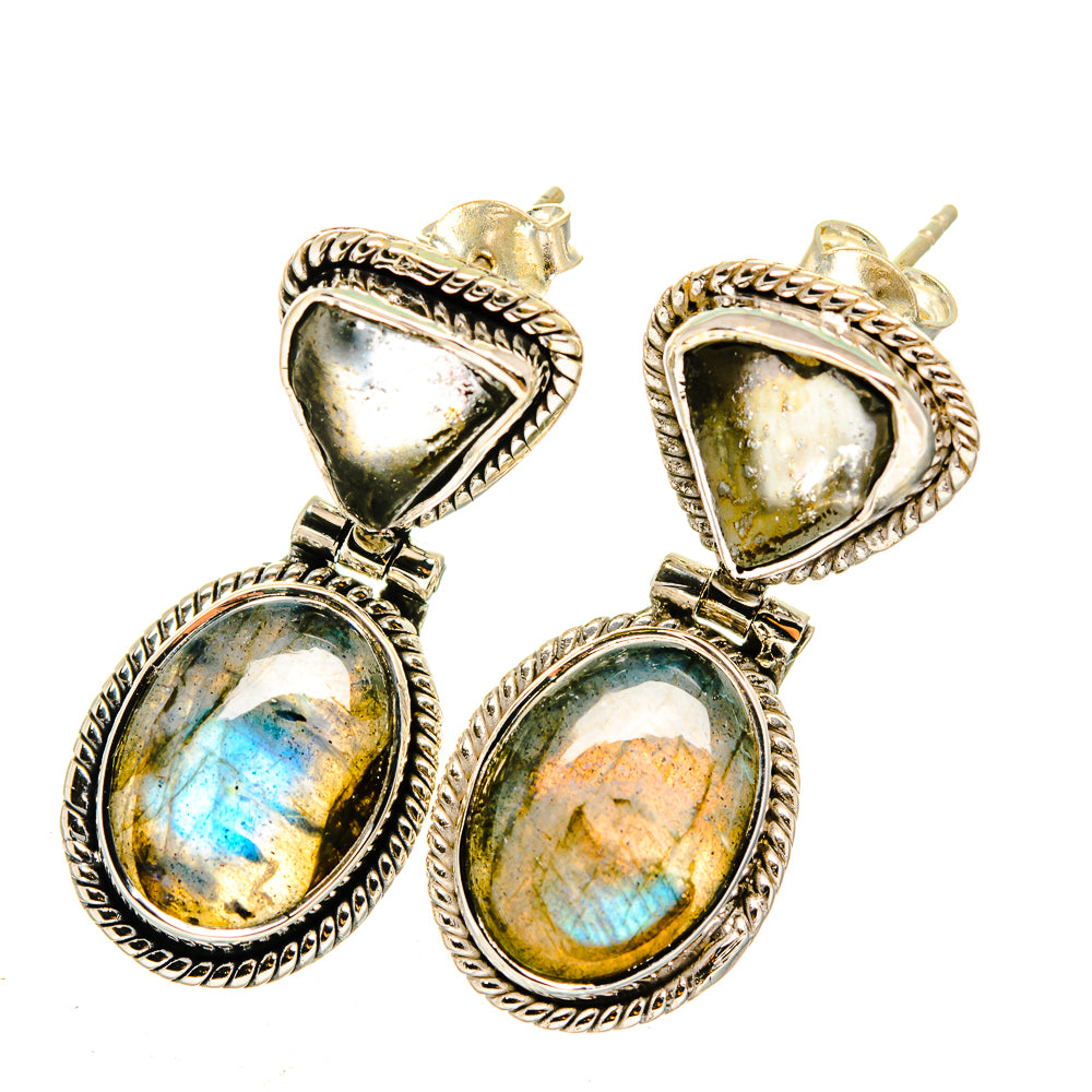 Labradorite Earrings handcrafted by Anasilvercos - EARR420333