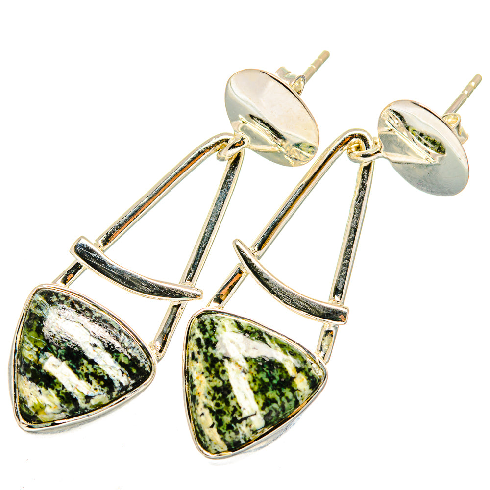Lizard Jasper Earrings handcrafted by Anasilvercos - EARR420339