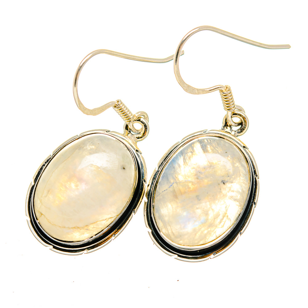 Rainbow Moonstone Earrings handcrafted by Anasilvercos - EARR420340