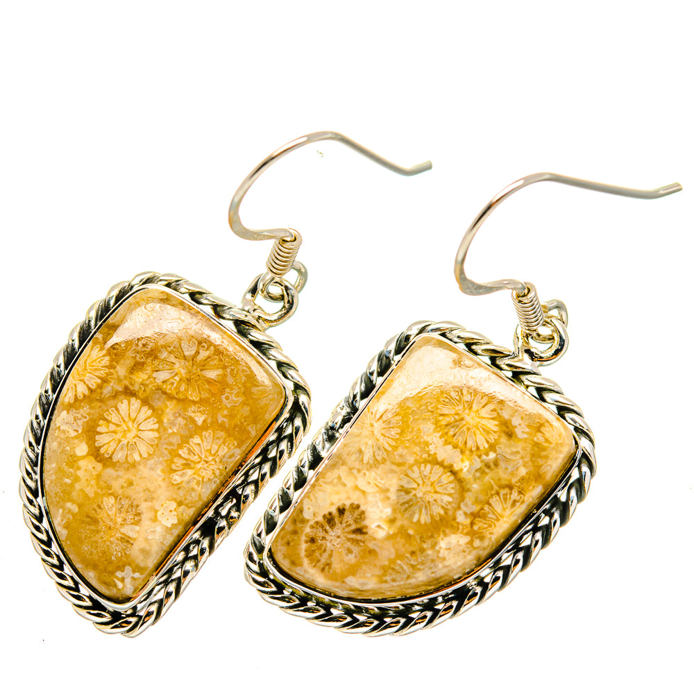 Fossil Coral Earrings handcrafted by Anasilvercos - EARR420352