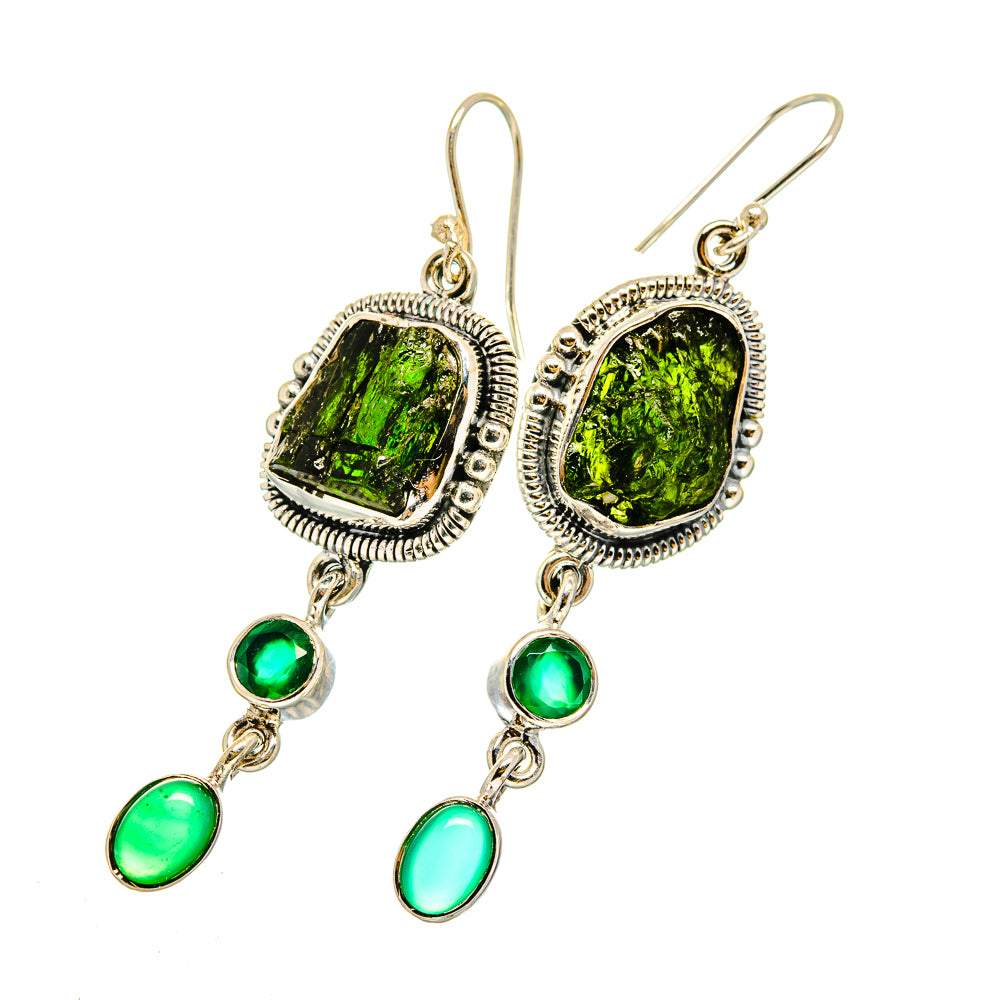 Chrome Diopside Earrings handcrafted by Anasilvercos - EARR420364