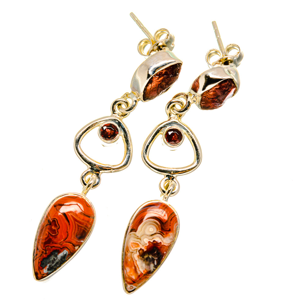 Crazy Lace Agate Earrings handcrafted by Anasilvercos - EARR420365