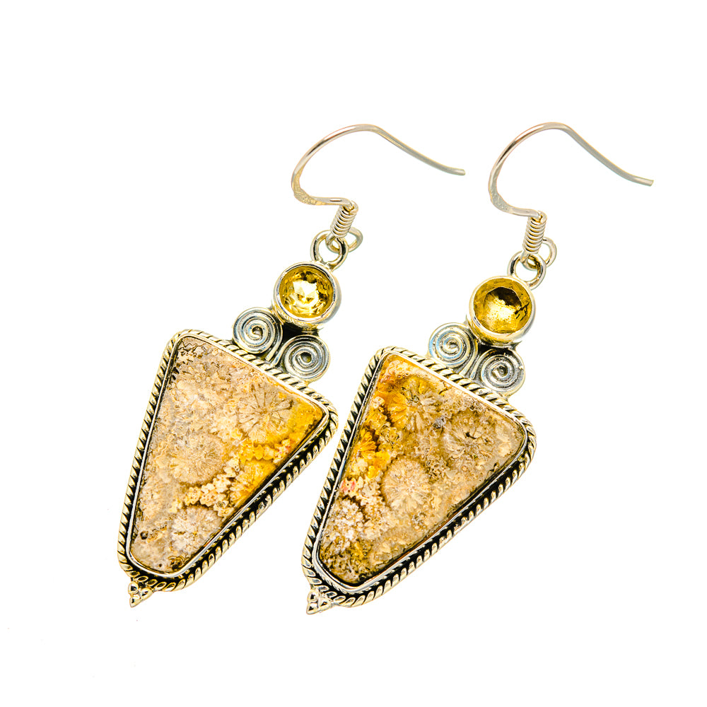 Fossil Coral Earrings handcrafted by Anasilvercos - EARR420370