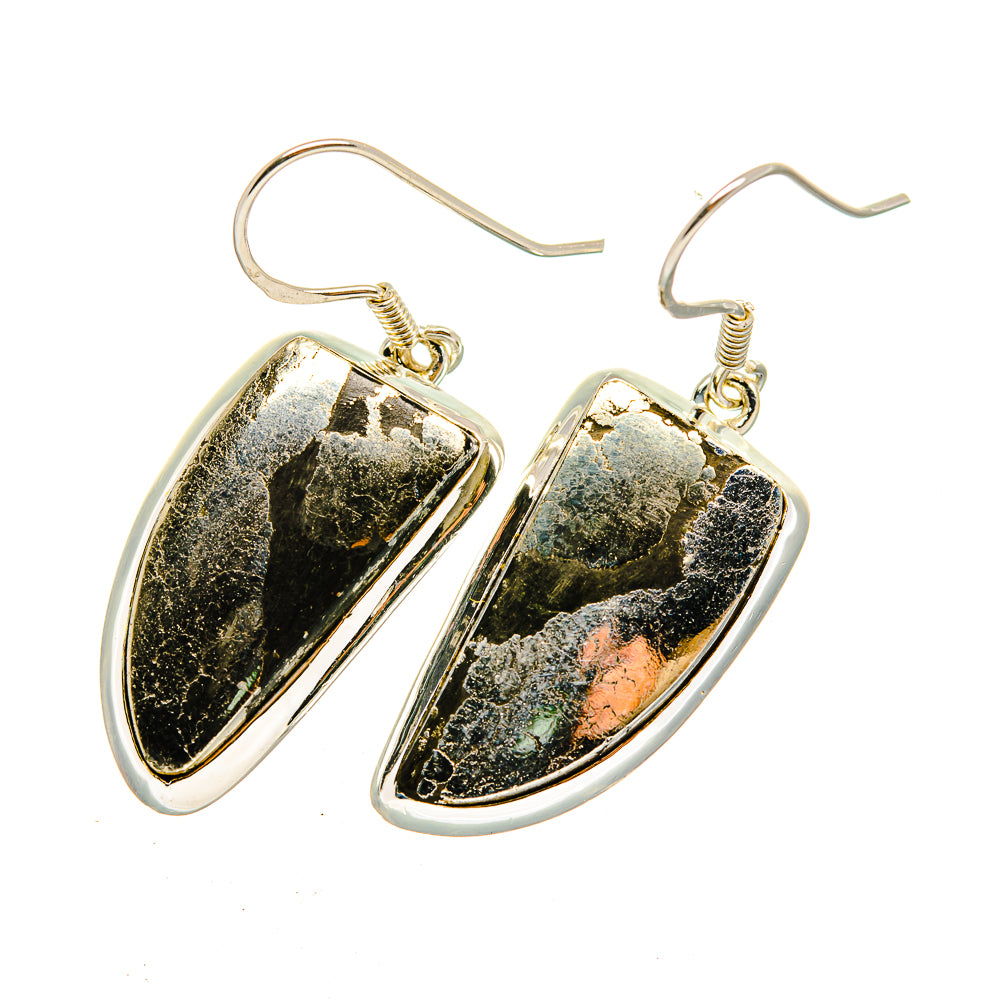 Pyrite Agate Earrings handcrafted by Anasilvercos - EARR420379