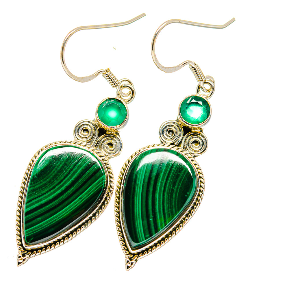 Malachite Earrings handcrafted by Anasilvercos - EARR420403