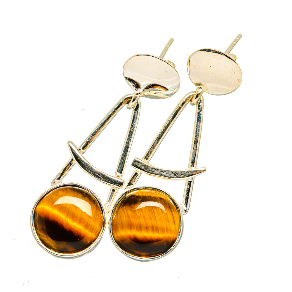 Tiger Eye Earrings handcrafted by Anasilvercos - EARR420421