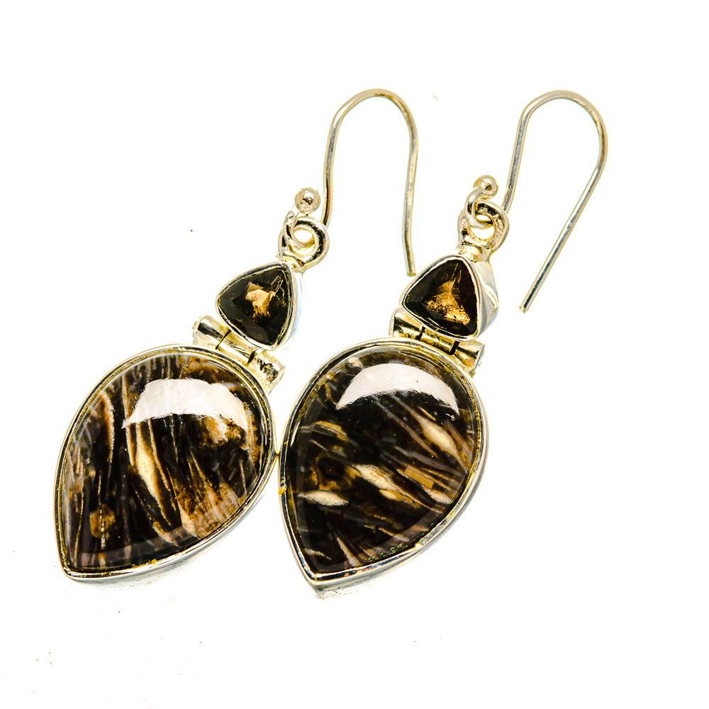 Golden Seraphinite Earrings handcrafted by Anasilvercos - EARR420425