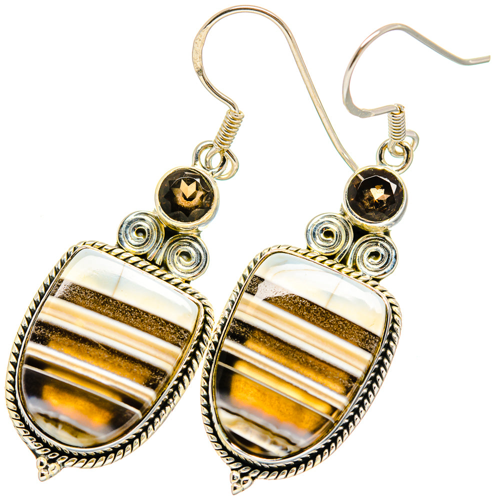 Botswana Agate Earrings handcrafted by Anasilvercos - EARR420429