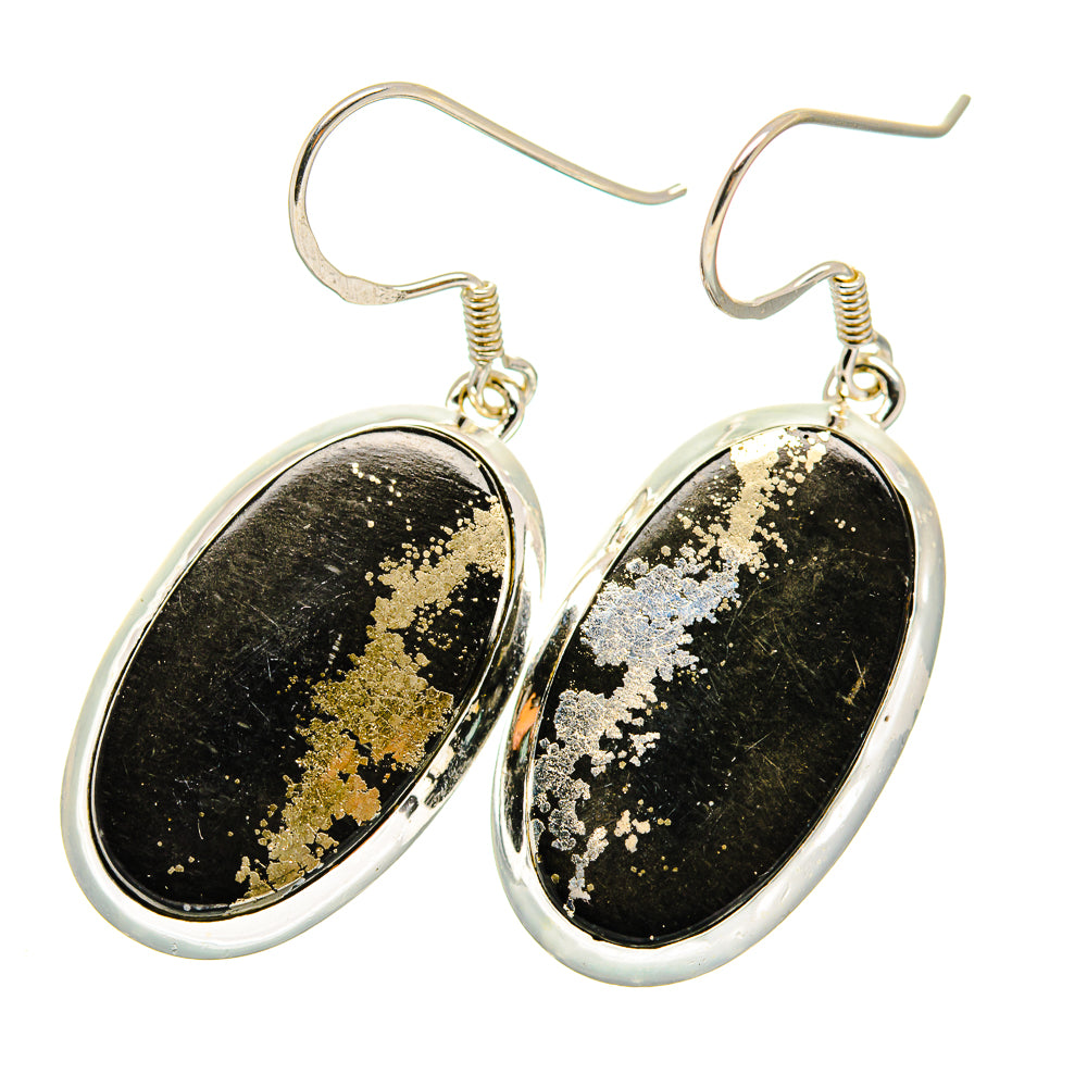 Pyrite Agate Earrings handcrafted by Anasilvercos - EARR420450