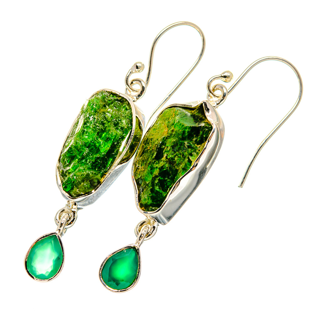 Chrome Diopside Earrings handcrafted by Anasilvercos - EARR420451