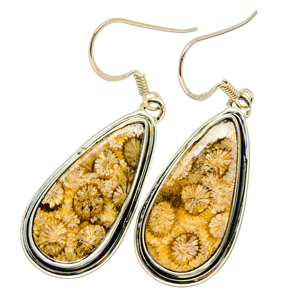 Fossil Coral Earrings handcrafted by Anasilvercos - EARR420454