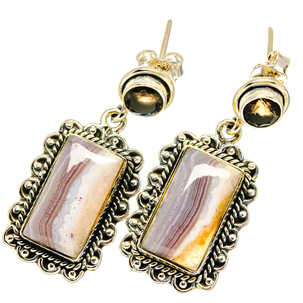 Botswana Agate Earrings handcrafted by Anasilvercos - EARR420459