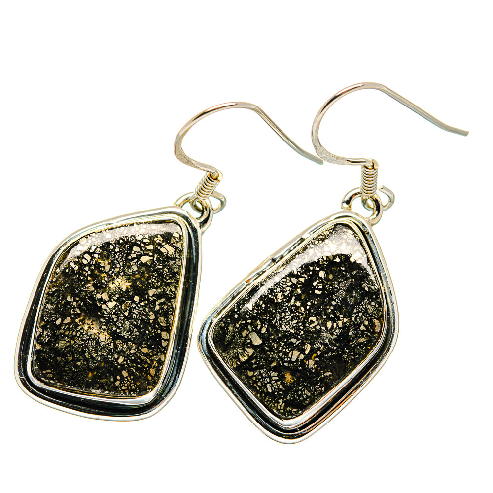 Pyrite Agate Earrings handcrafted by Anasilvercos - EARR420460
