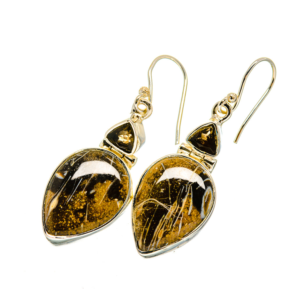 Turritella Agate Earrings handcrafted by Anasilvercos - EARR420478
