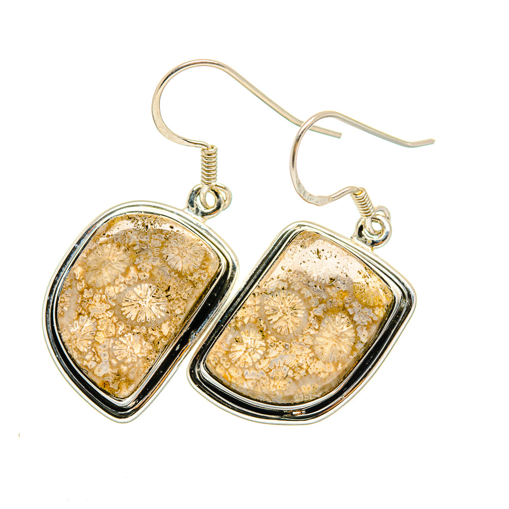 Fossil Coral Earrings handcrafted by Anasilvercos - EARR420485