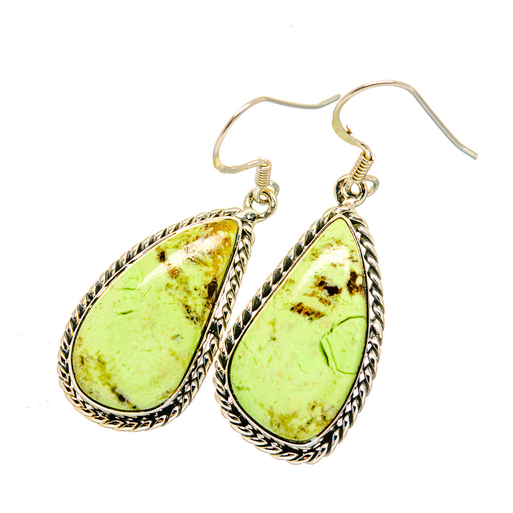 Lemon Chrysoprase Earrings handcrafted by Anasilvercos - EARR420502