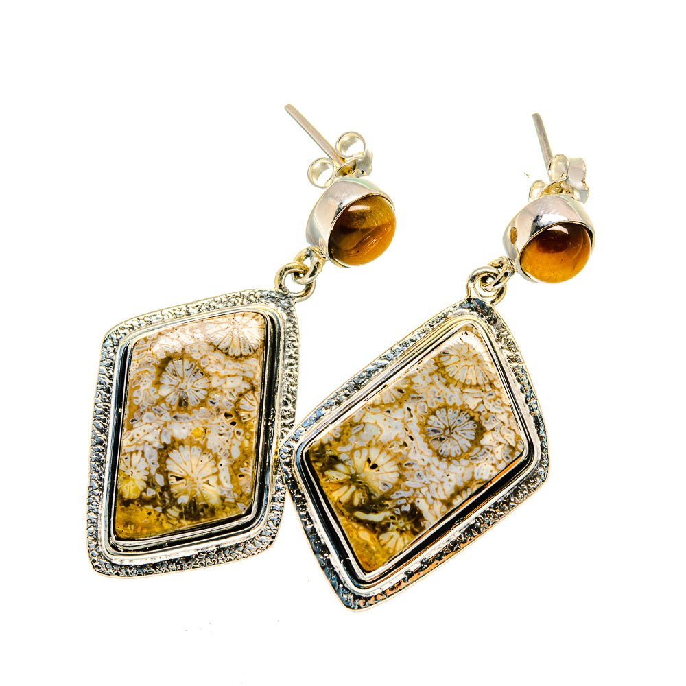 Fossil Coral Earrings handcrafted by Anasilvercos - EARR420526