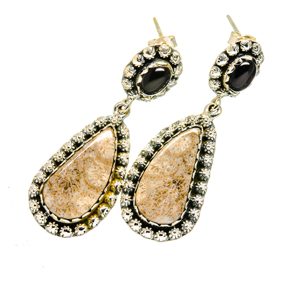 Fossil Coral Earrings handcrafted by Anasilvercos - EARR420537