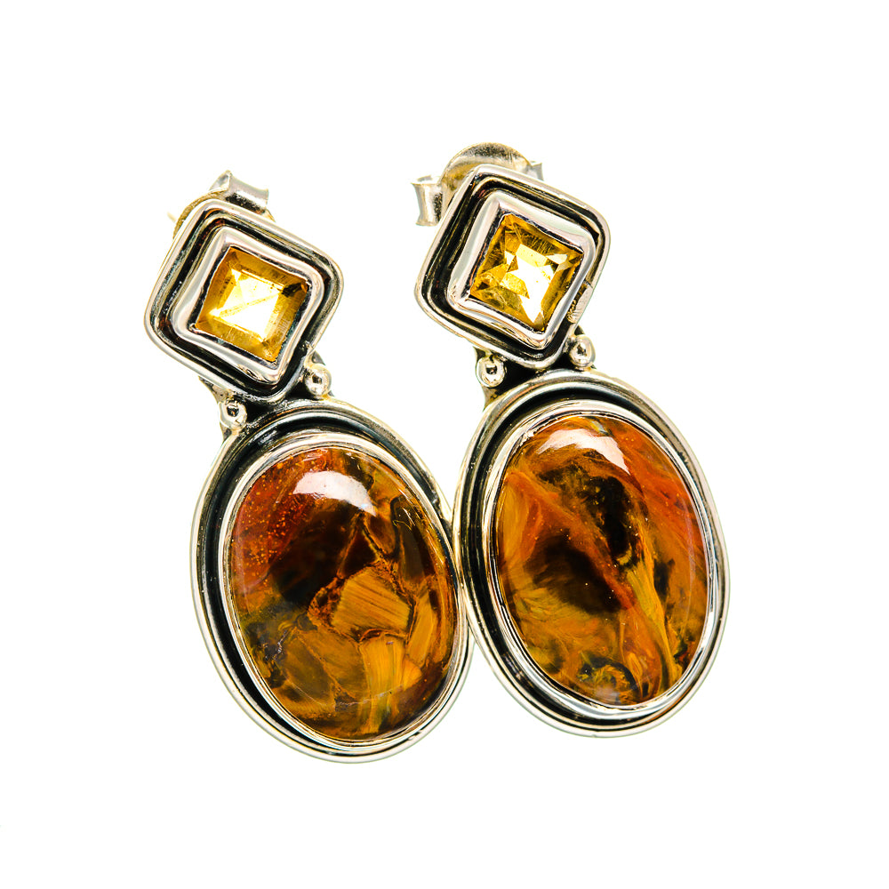 Golden Pietersite Earrings handcrafted by Anasilvercos - EARR420550