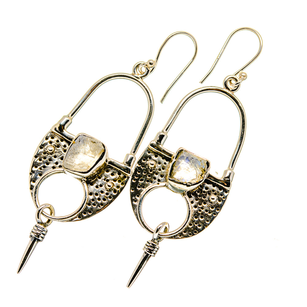 Rainbow Moonstone Earrings handcrafted by Anasilvercos - EARR420562