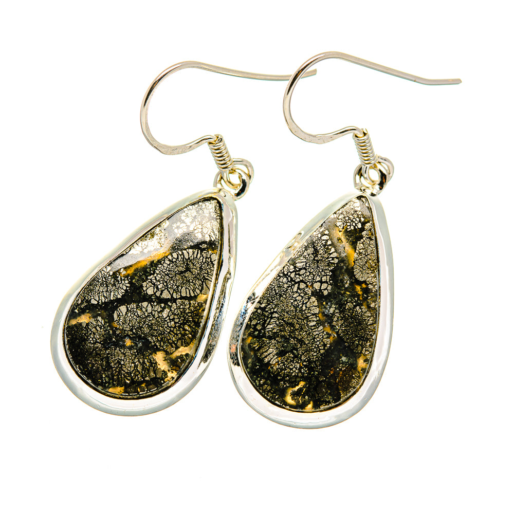 Pyrite Agate Earrings handcrafted by Anasilvercos - EARR420571