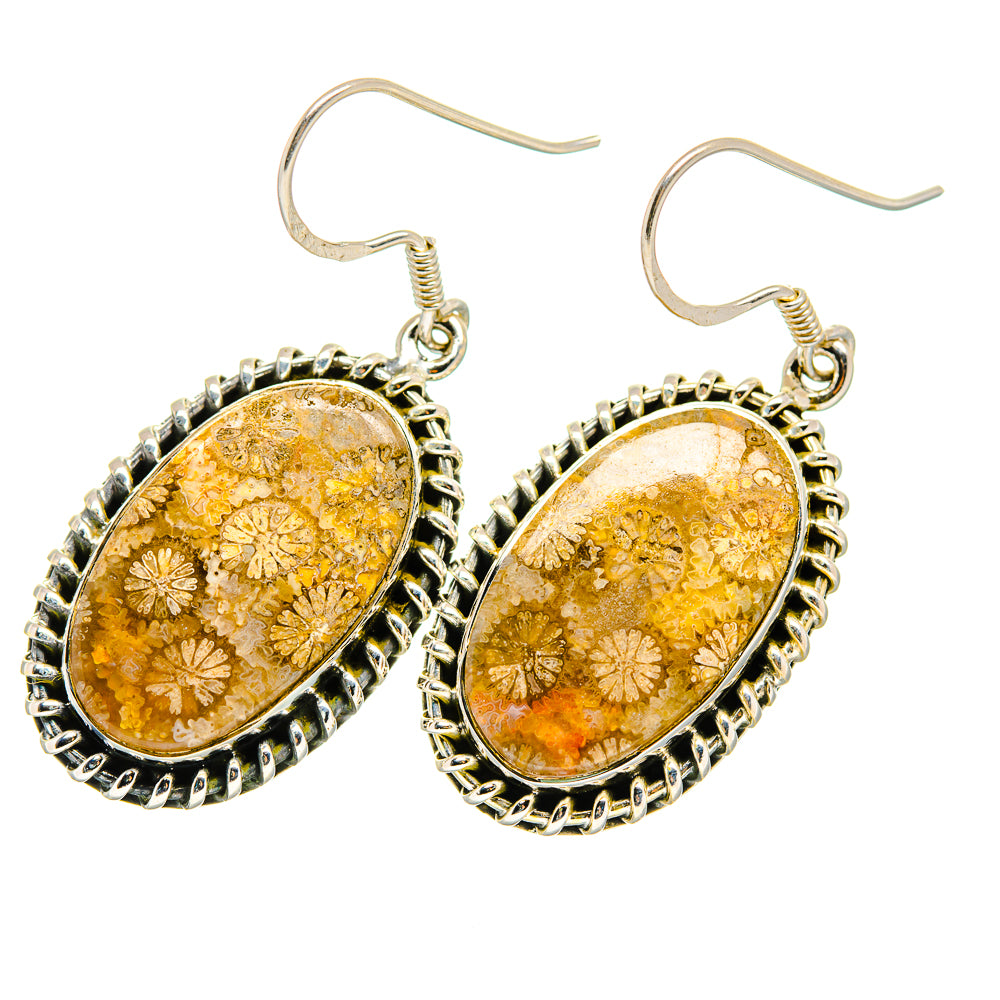Fossil Coral Earrings handcrafted by Anasilvercos - EARR420574