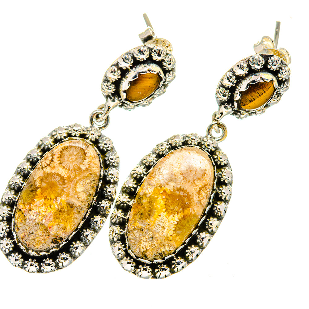 Fossil Coral Earrings handcrafted by Anasilvercos - EARR420585
