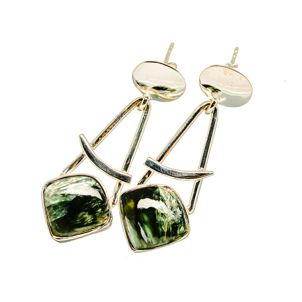 Seraphinite Earrings handcrafted by Anasilvercos - EARR420594