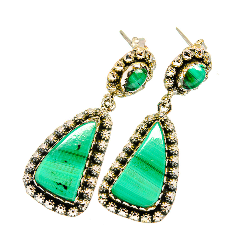 Malachite Earrings handcrafted by Anasilvercos - EARR420596