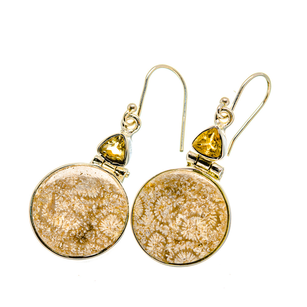 Fossil Coral Earrings handcrafted by Anasilvercos - EARR420601
