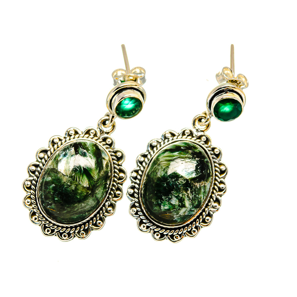 Seraphinite Earrings handcrafted by Anasilvercos - EARR420608