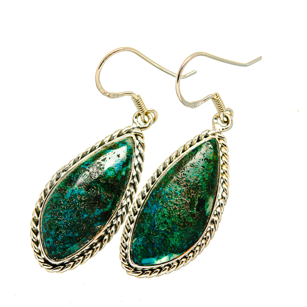 Chrysocolla Earrings handcrafted by Anasilvercos - EARR420611