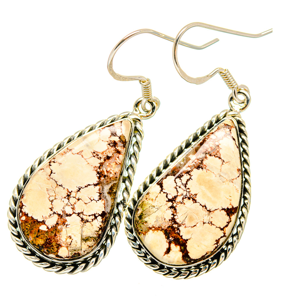 Peanut Wood Jasper Earrings handcrafted by Anasilvercos - EARR420637