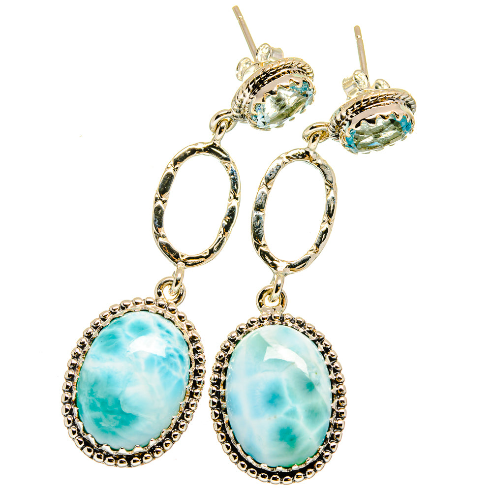 Larimar Earrings handcrafted by Anasilvercos - EARR420655