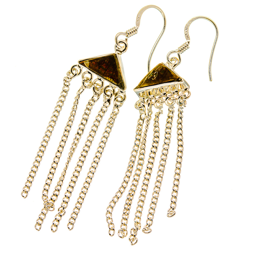Ammolite Earrings handcrafted by Anasilvercos - EARR420664