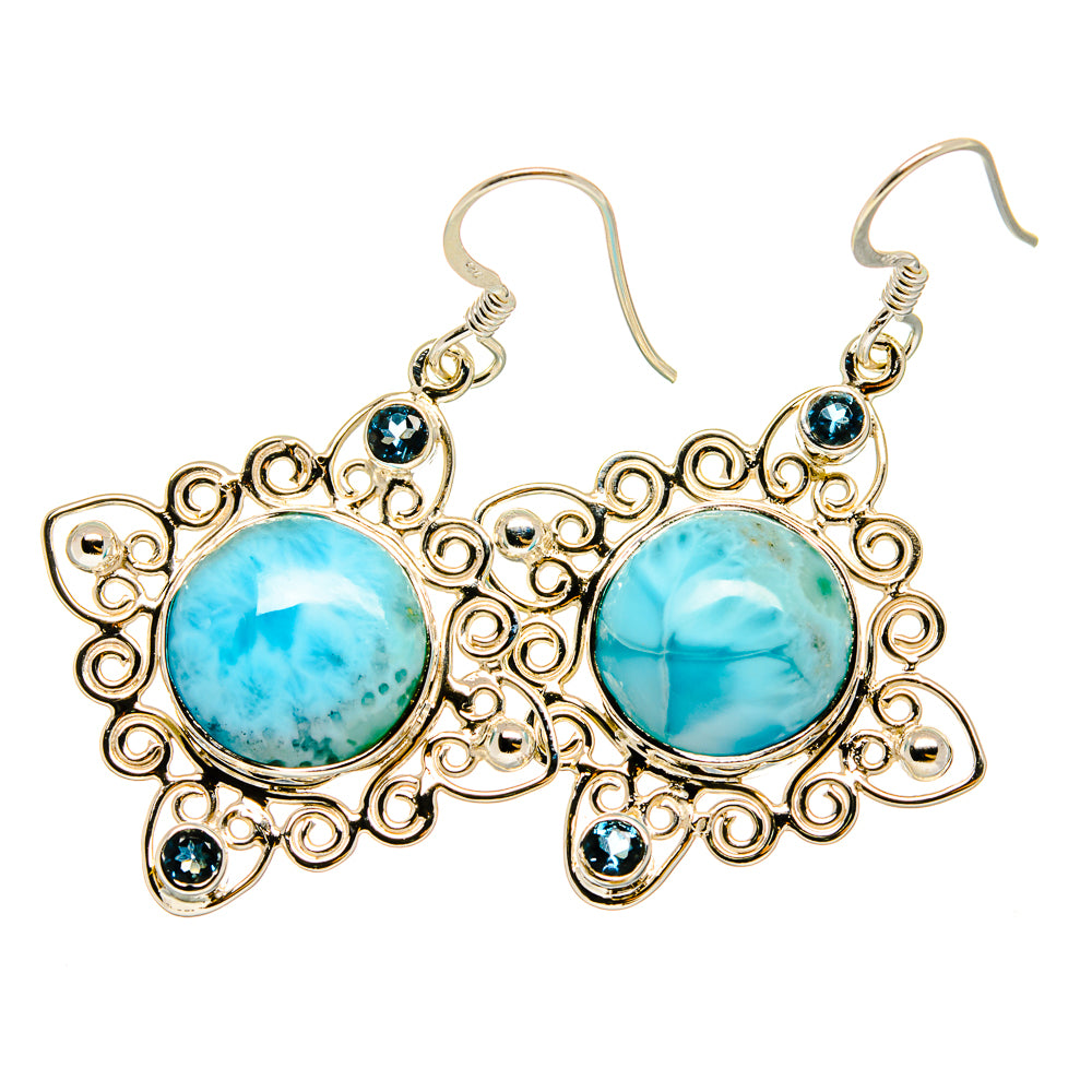 Larimar Earrings handcrafted by Anasilvercos - EARR420665