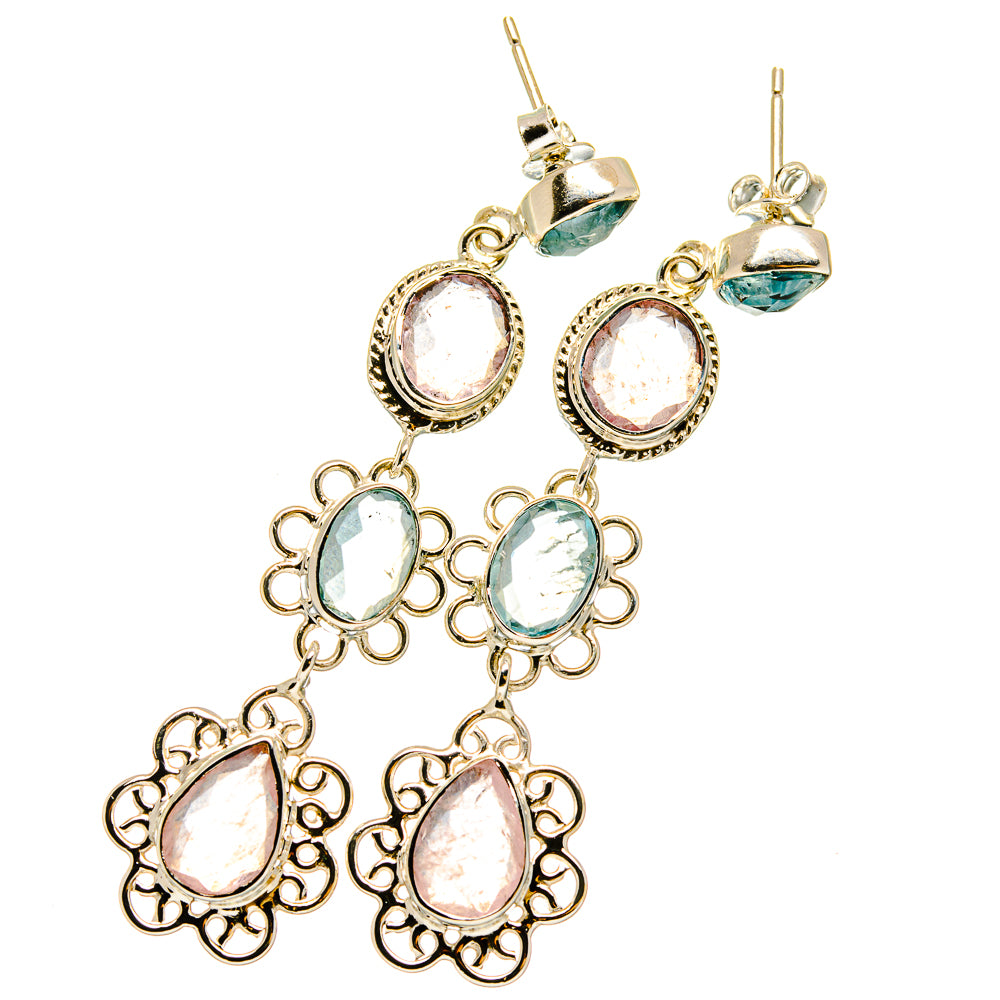 Rose Quartz Earrings handcrafted by Anasilvercos - EARR420670