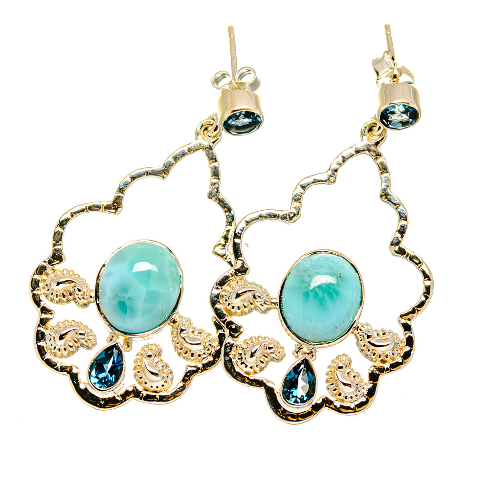 Larimar Earrings handcrafted by Anasilvercos - EARR420672