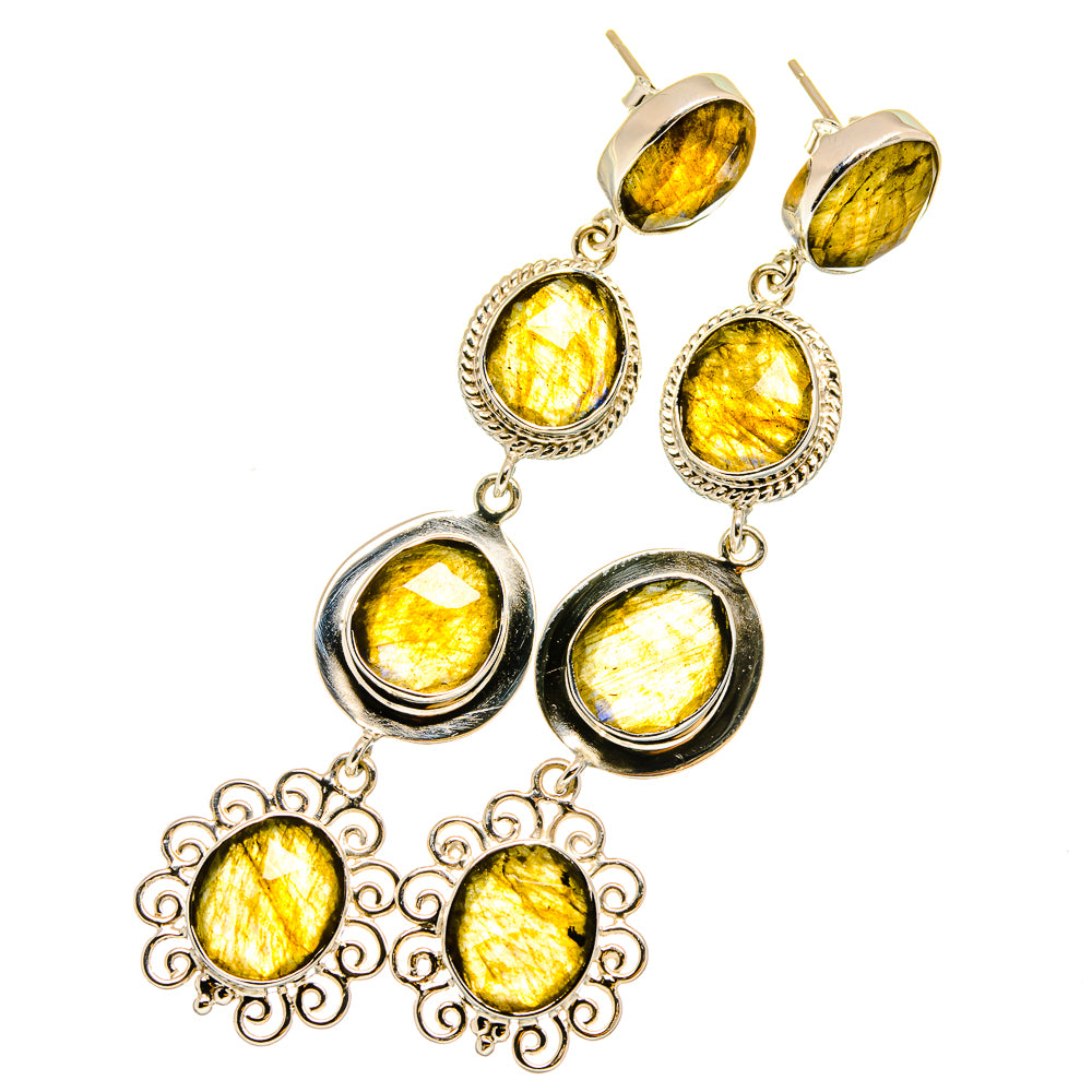 Labradorite Earrings handcrafted by Anasilvercos - EARR420675