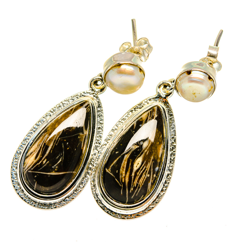 Peanut Wood Jasper Earrings handcrafted by Anasilvercos - EARR420701