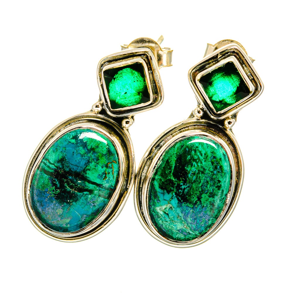 Chrysocolla Earrings handcrafted by Anasilvercos - EARR420702