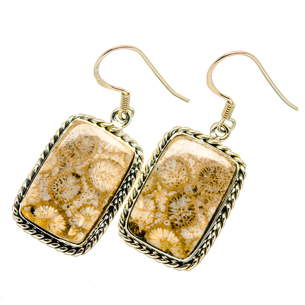 Fossil Coral Earrings handcrafted by Anasilvercos - EARR420712