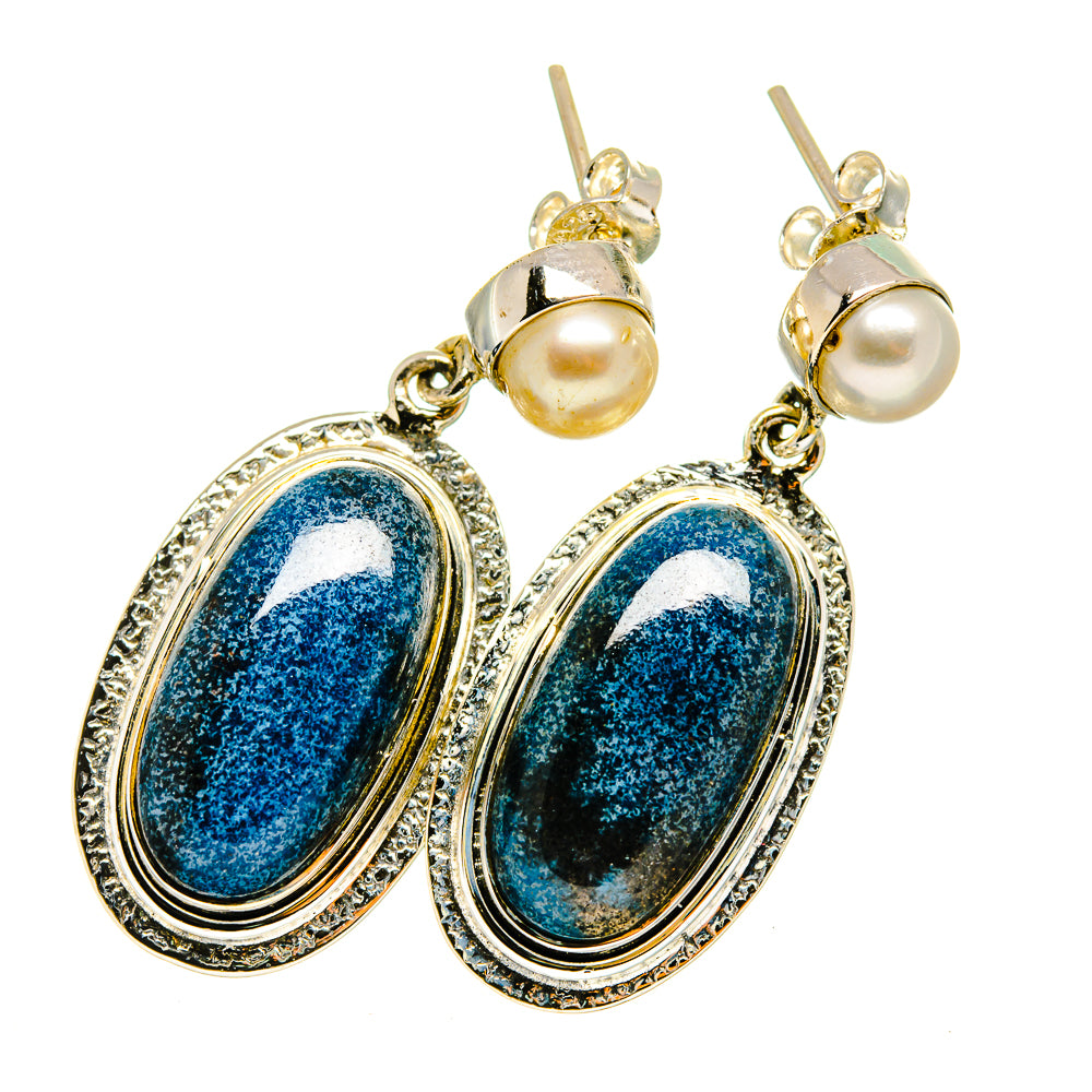Chrysocolla Earrings handcrafted by Anasilvercos - EARR420714